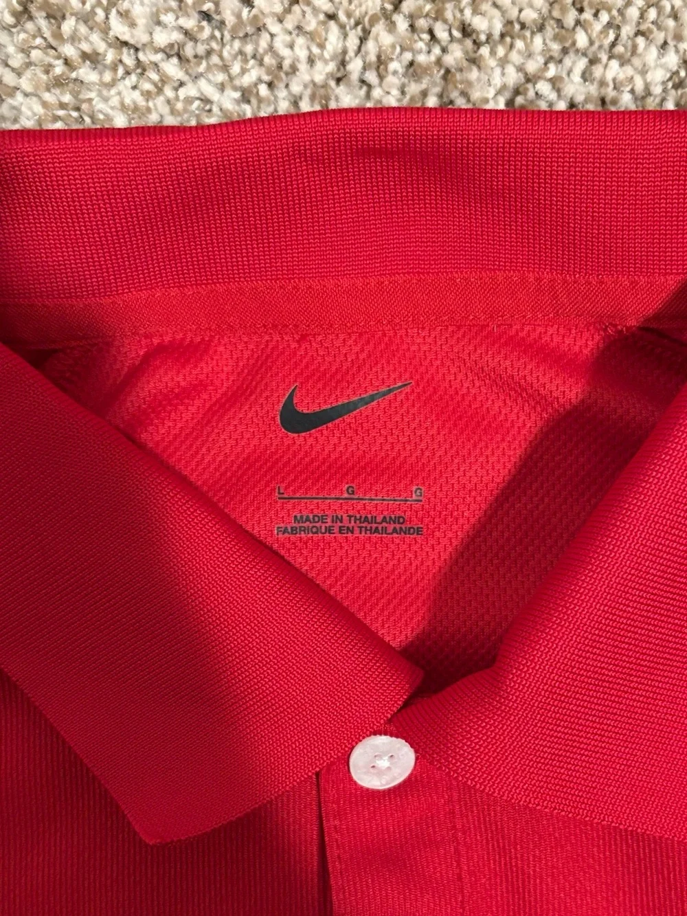 Nike Red Short-Sleeve Polo with Chest Logo